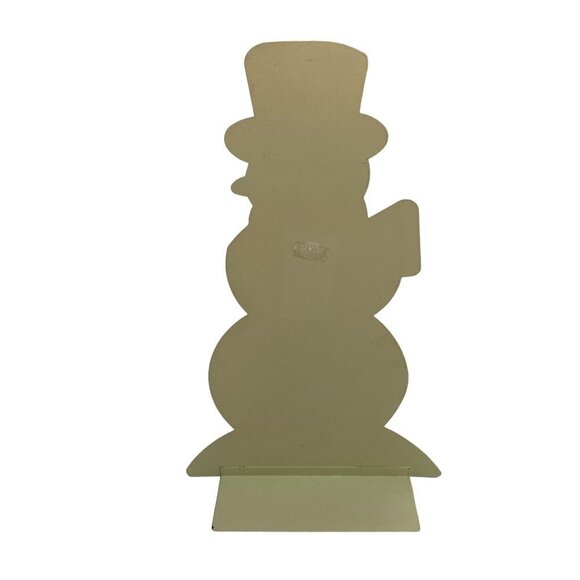 Large Christmas Snowman Metal Standing Decor 12" Retro Holiday - Picture 6 of 10